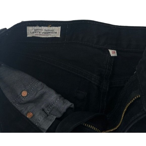 Levi's Premium Big E Skirt In Black, frayed edge Women’s Size 25 - Picture 3 of 8